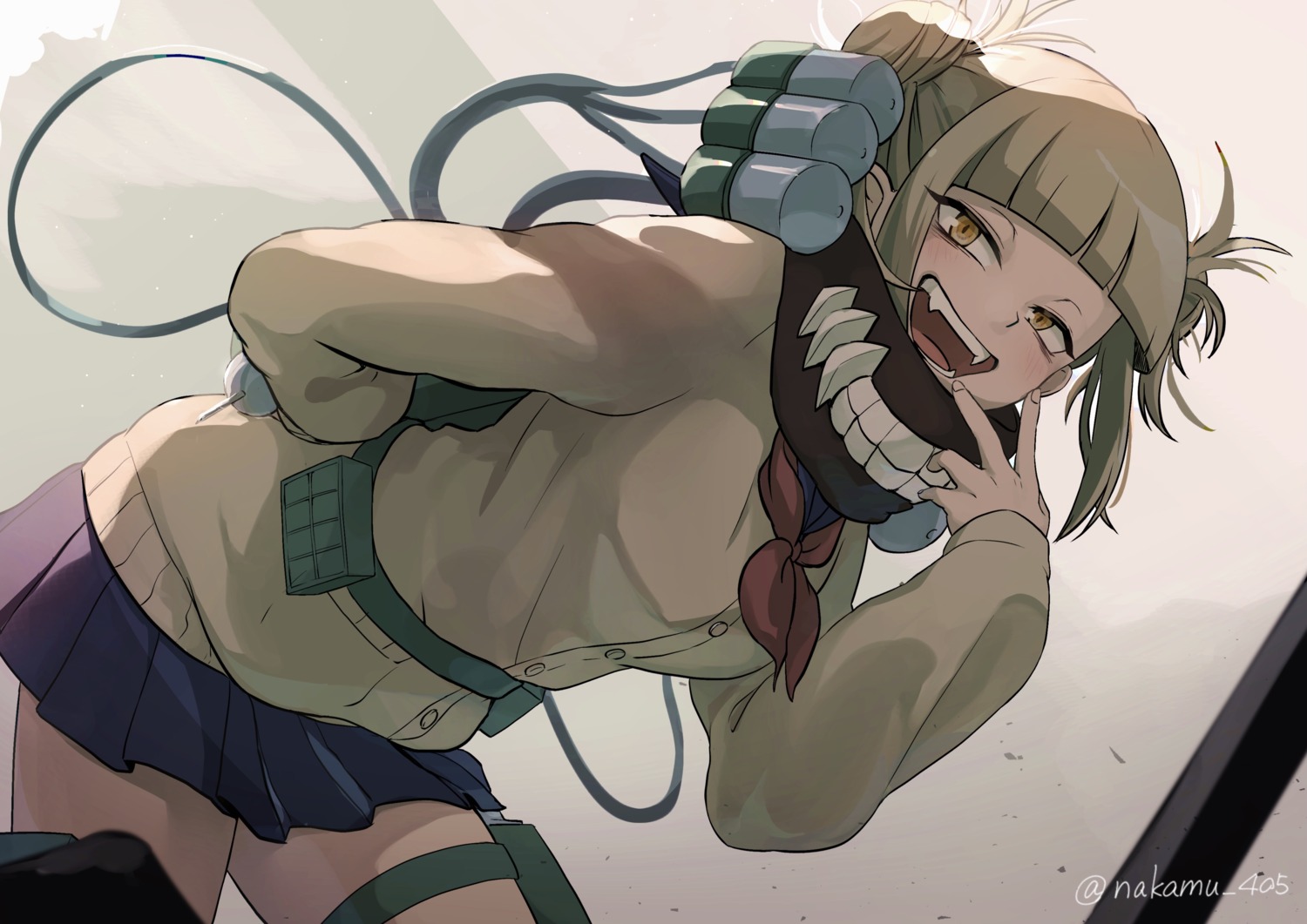boku_no_hero_academia, garter, nakamu_405, official_watermark, seifuku, sweater, toga_himiko