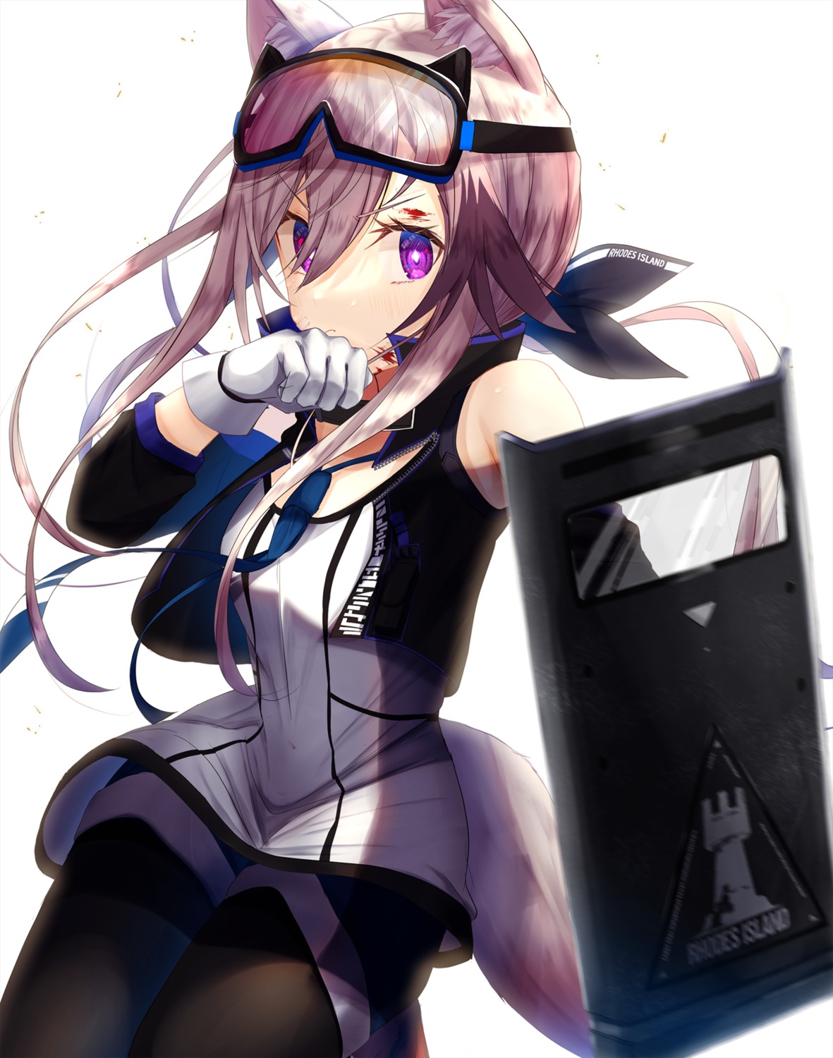 animal_ears, arknights, cardigan_(arknights), nidaime, pantyhose, tail