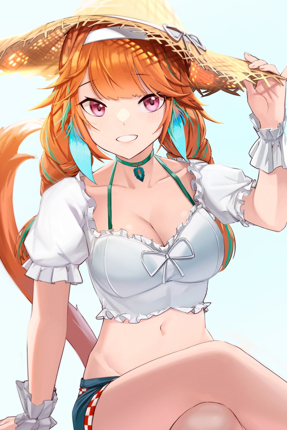 anizi, cleavage, hololive, hololive_english, tail, takanashi_kiara