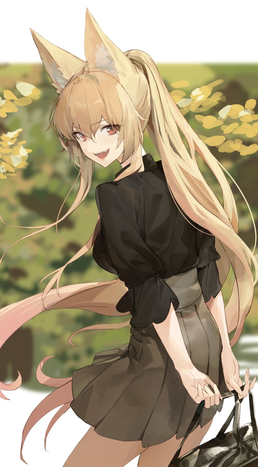animal_ears, dungeon_fighter, ellin_meiji, kitsune, skirt_lift, tagme