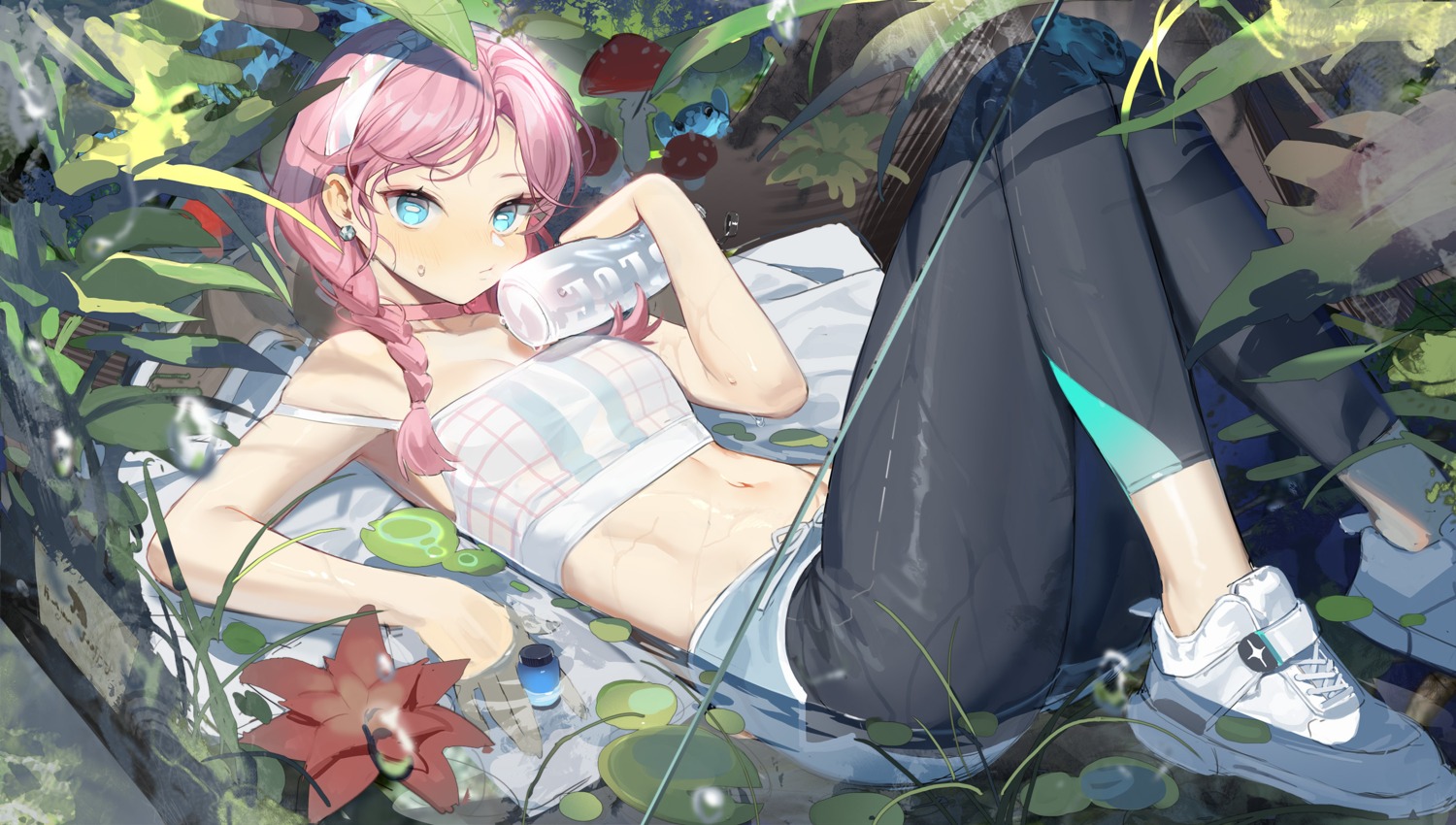 arknights, bahao_diqiu, blue_poison_(arknights), bra, wet, wet_clothes