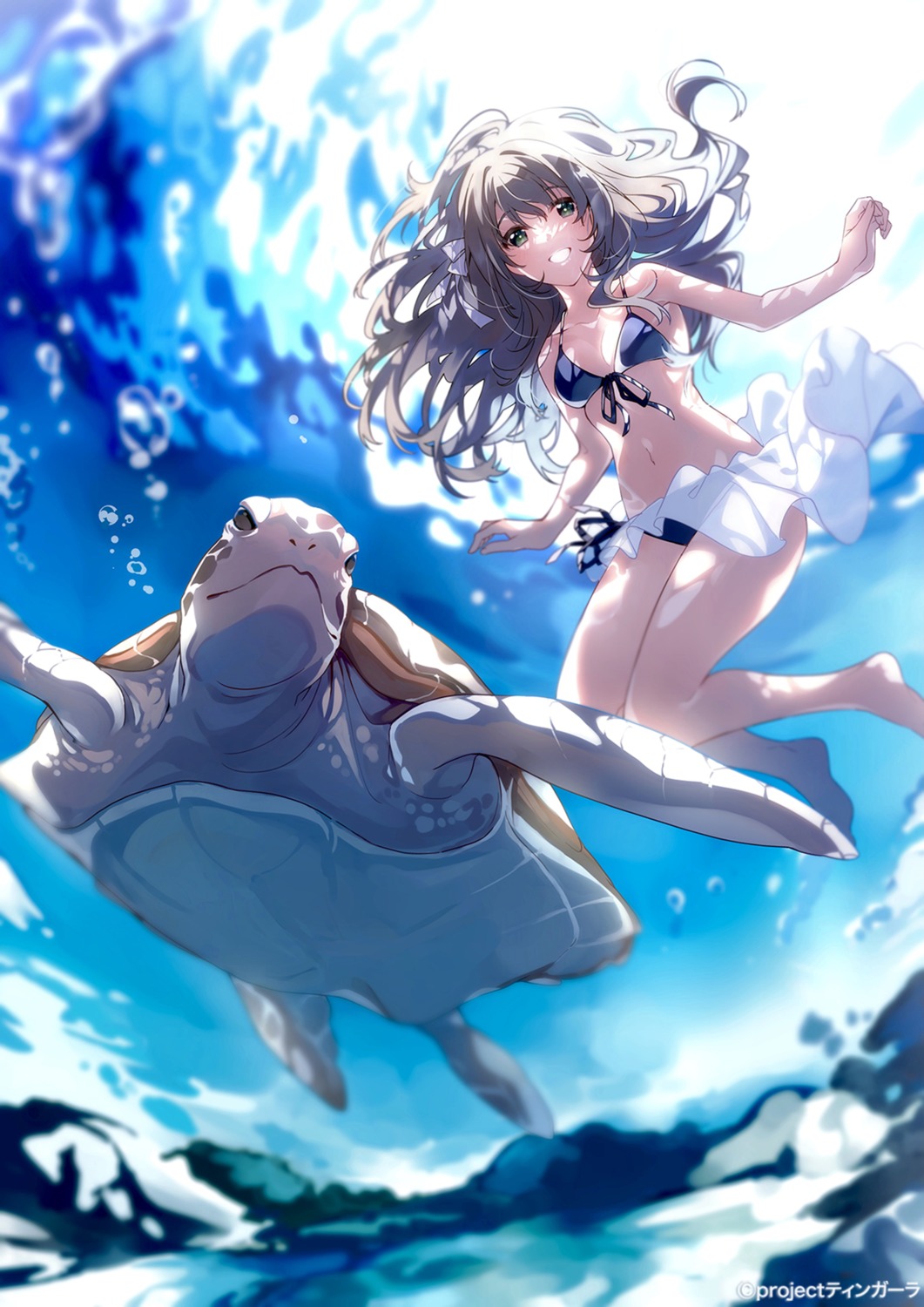bikini, miyazawa_fuuka, see_through, shiroi_suna_no_aquatope, skirt_lift, swimsuits, u35, wet