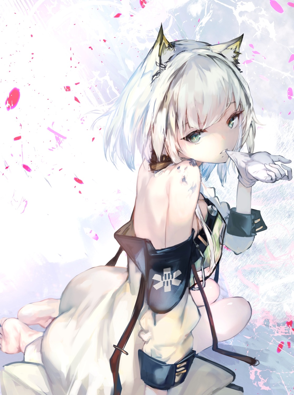 animal_ears, arknights, kal'tsit_(arknights), no_bra, saitogiulio