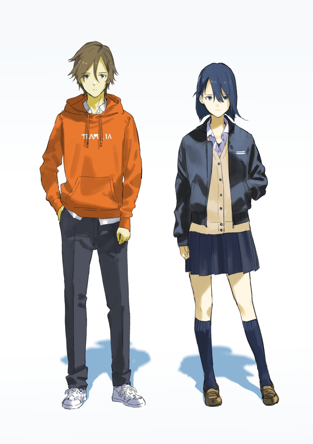 harukawa_aoi, loundraw, seifuku, sugisaki_tomoya, summer_ghost, sweater