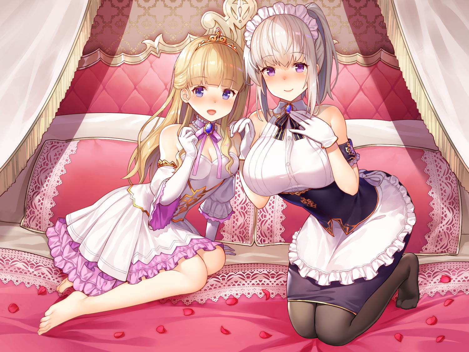 dress, kibanda_gohan, maid, no_bra