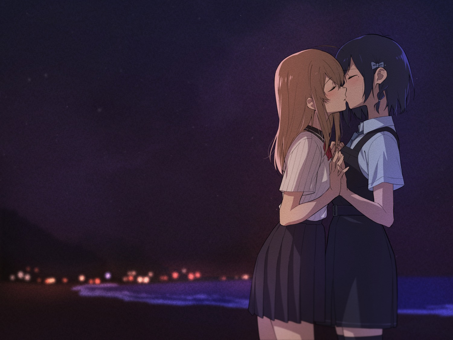 amano_konatsu, gulim, honami_koyuki, nettaigyo_wa_yuki_ni_kogareru, seifuku, thighhighs, yuri
