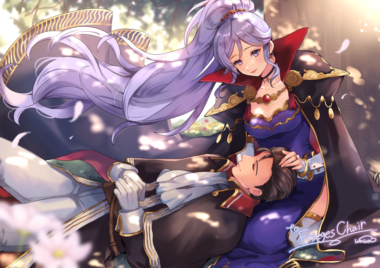 cleavage, dress, thighhighs, wawatiku