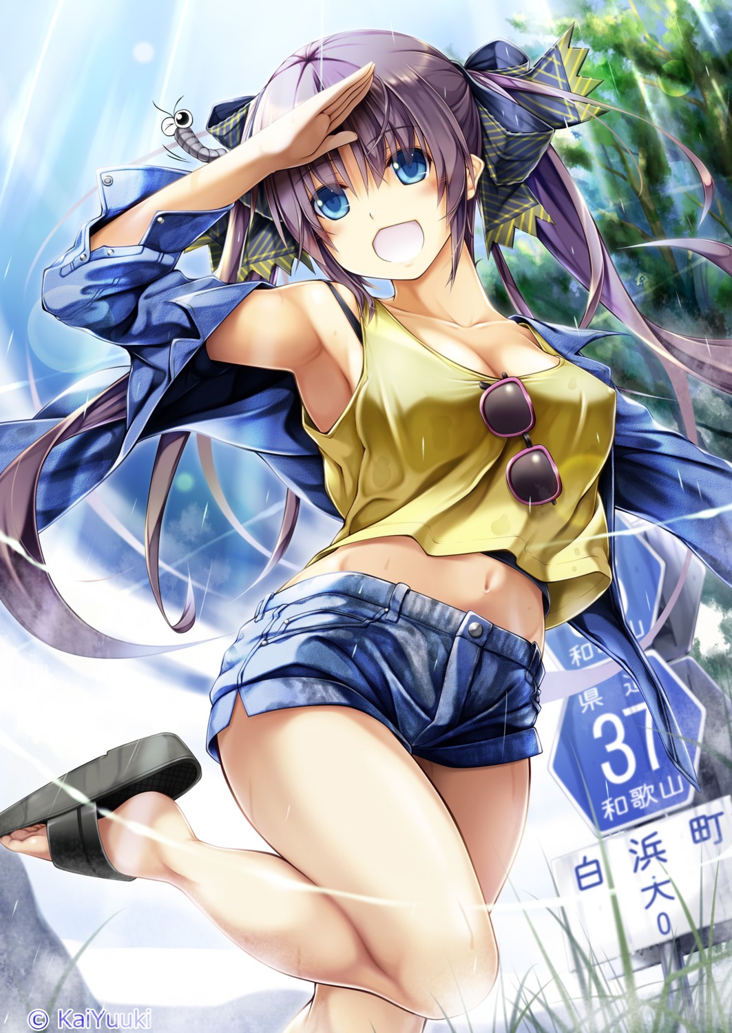 bikini_top, kai_yuuki, megane, see_through, swimsuits, wet_clothes