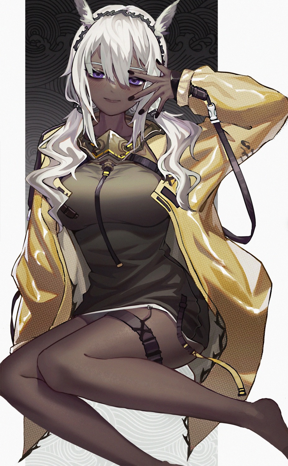 animal_ears, arknights, garter, pantyhose, somnuss, tuye_(arknights)