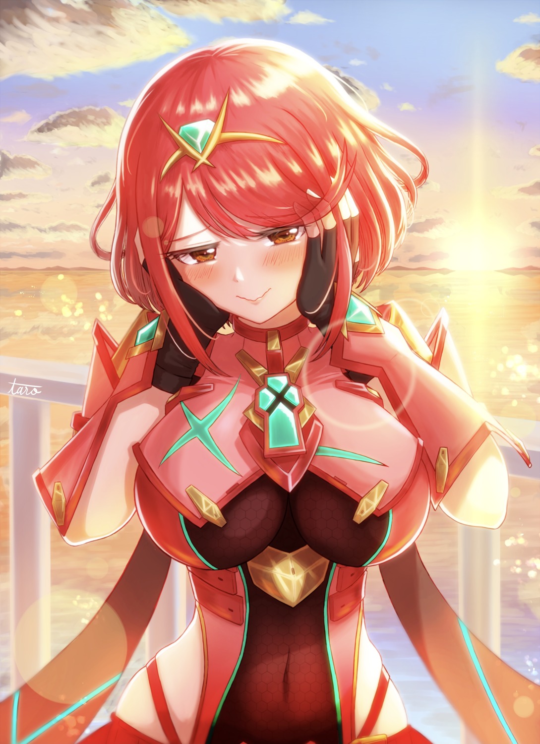 bodysuit, homura_(xenoblade_2), taro_(pixiv34317323), xenoblade_(series), xenoblade_2