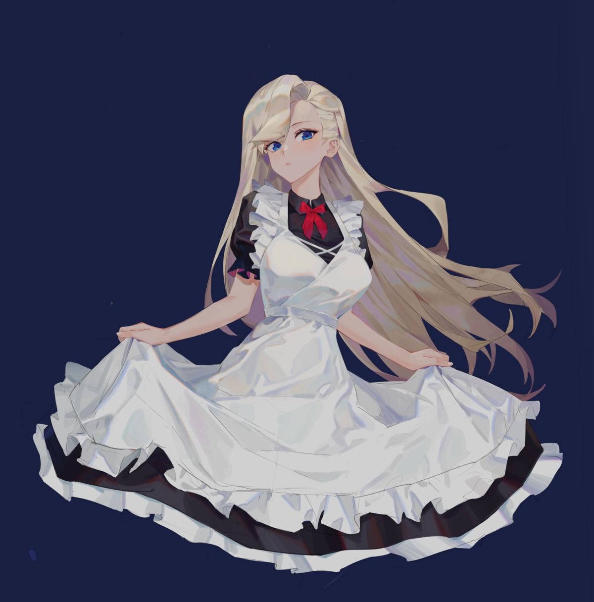 maid, qingshu, skirt_lift