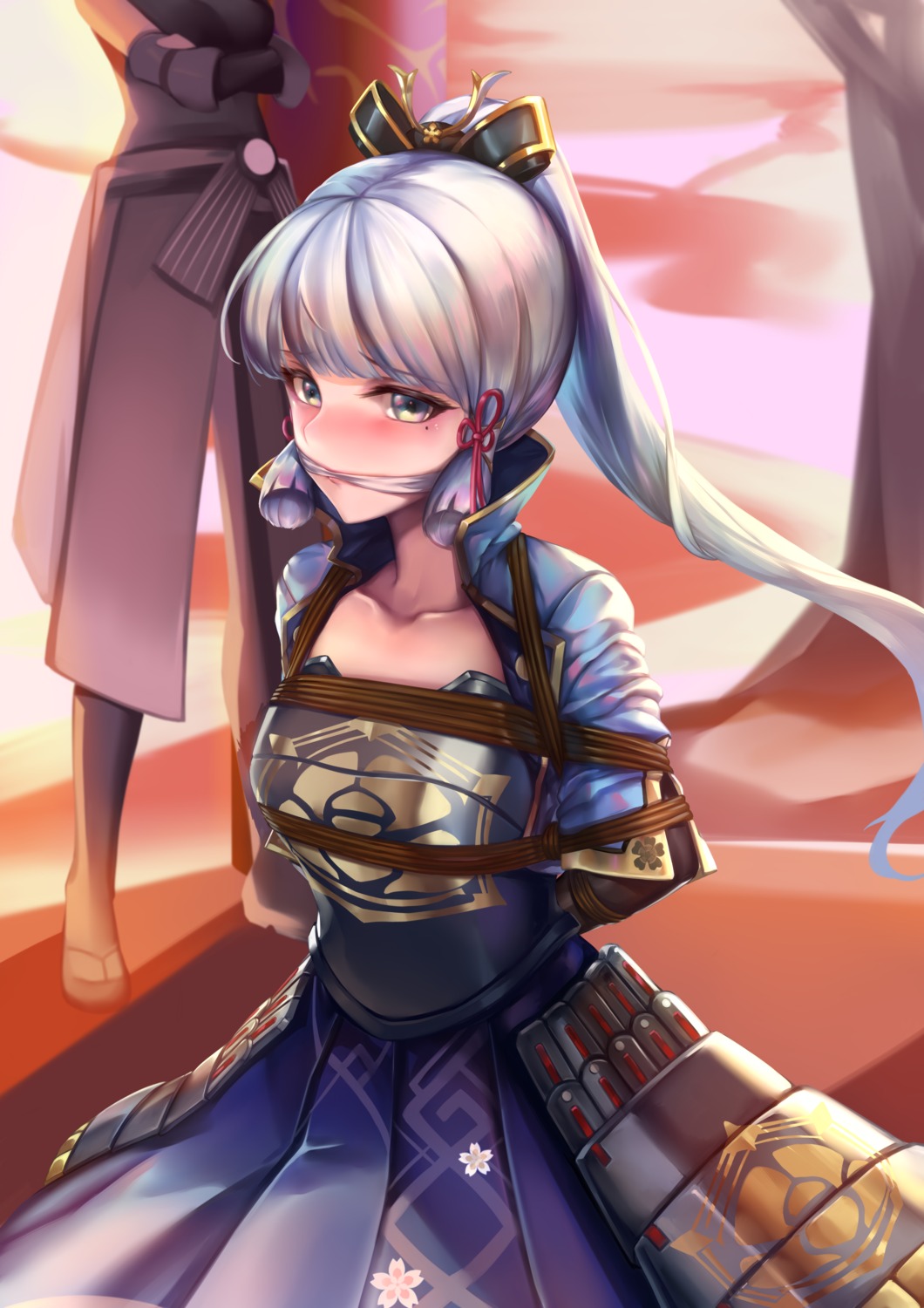 armor, bondage, genshin_impact, japanese_clothes, kamisato_ayaka, lanse_dai_mao