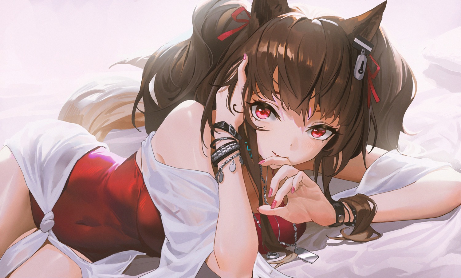 angelina_(arknights), animal_ears, arknights, see_through, tail, ttk_(kirinottk)
