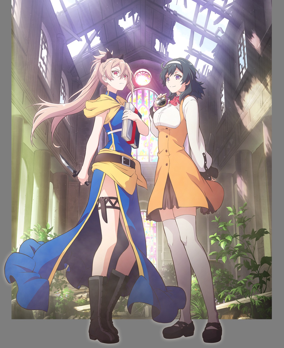 dress, garter, menou_(shokei_shoujo), shokei_shoujo_no_virgin_road, skirt_lift, tagme, thighhighs, tokitou_akari