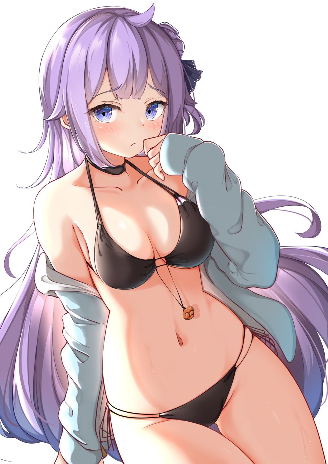 azur_lane, bikini, moyoron, open_shirt, swimsuits, unicorn_(azur_lane)