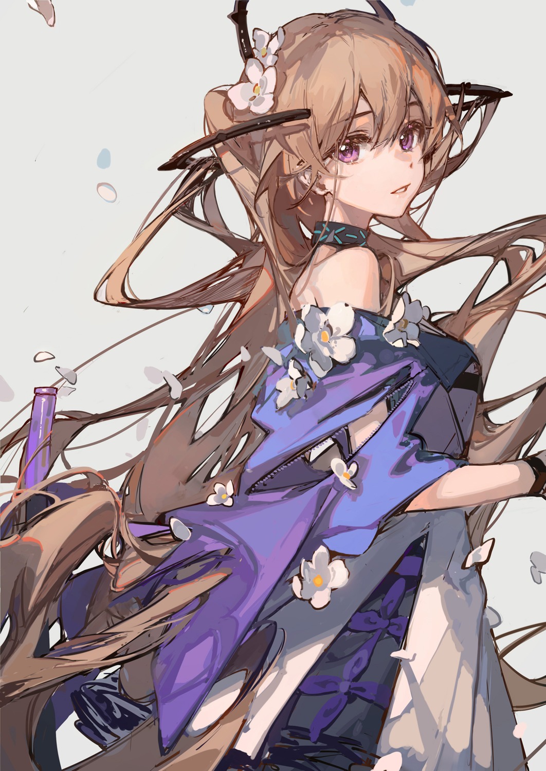 arknights, horns, indigo_(arknights), trnyteal