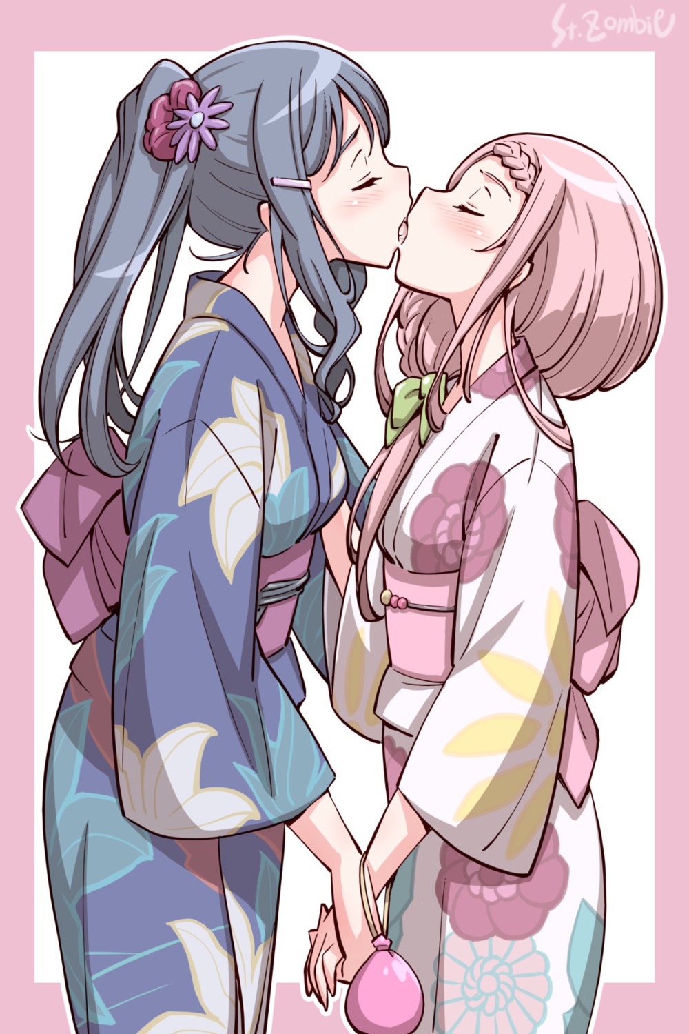 magia_record:_mahou_shoujo_madoka_magica_gaiden, mahou_shoujo_madoka_magica, nanami_yachiyo, studiozombie, tamaki_iroha, yukata, yuri