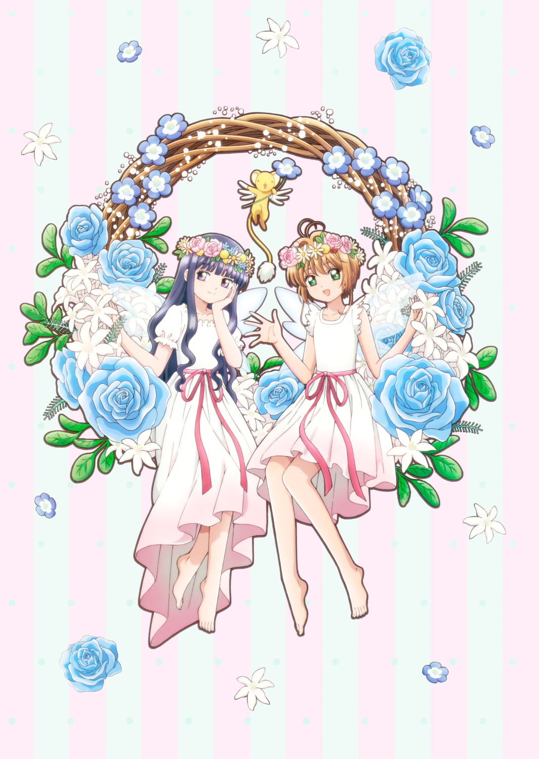 card_captor_sakura, daidouji_tomoyo, dress, kerberos, kinomoto_sakura, madhouse, tagme, wings