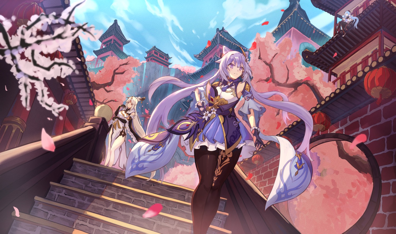 asian_clothes, ganyu, genshin_impact, keqing, lankuchashuangjielong, ningguang, pantyhose