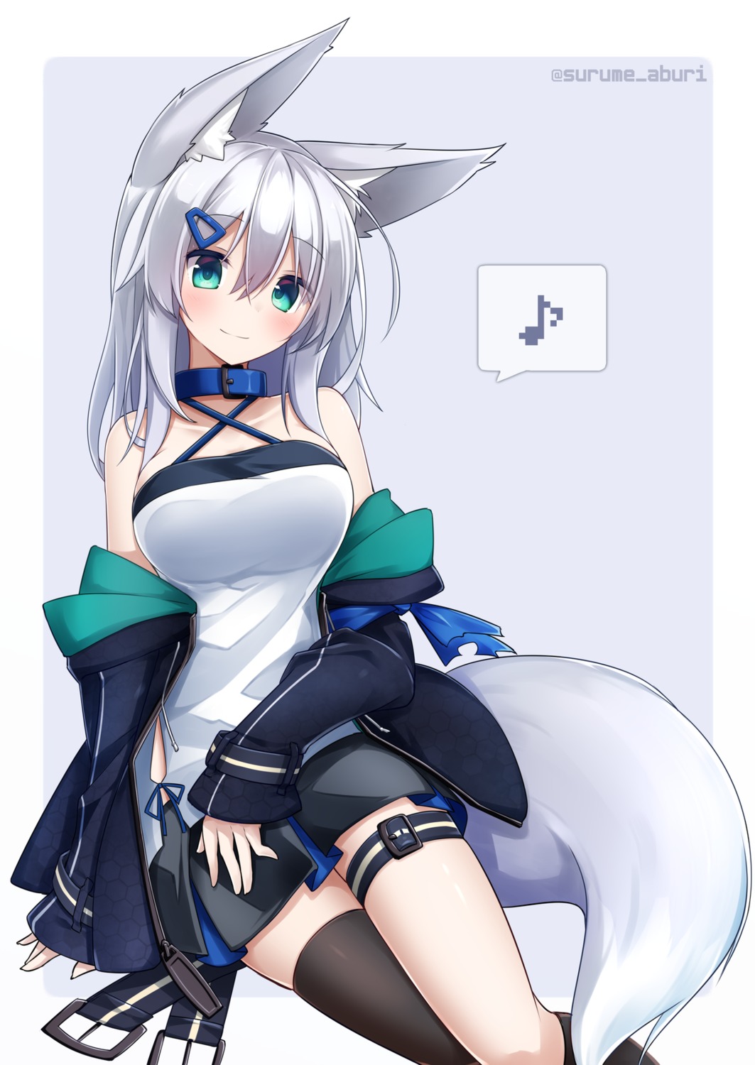 animal_ears, garter, kitsune, surume_aburi, tail, thighhighs