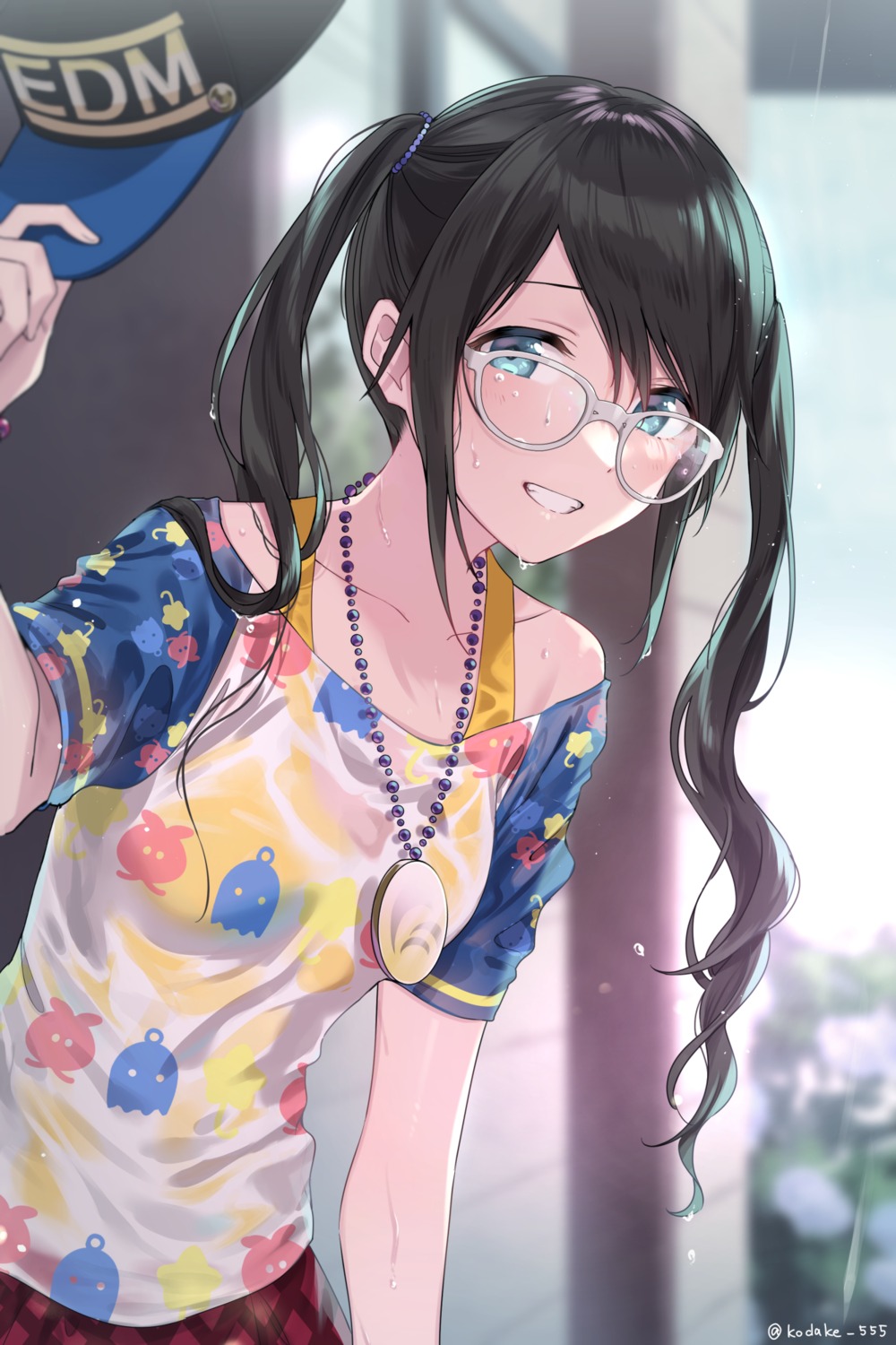 megane, mitsumine_yuika, takeko_spla, the_idolm@ster, the_idolm@ster_shiny_colors, wet, wet_clothes