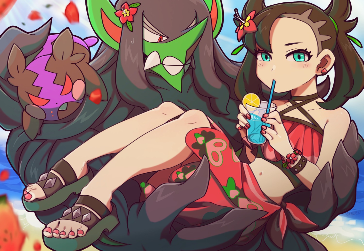 mary_(pokemon), morpeko, pokemon, pokemon_swsh, skirt_lift, soniru
