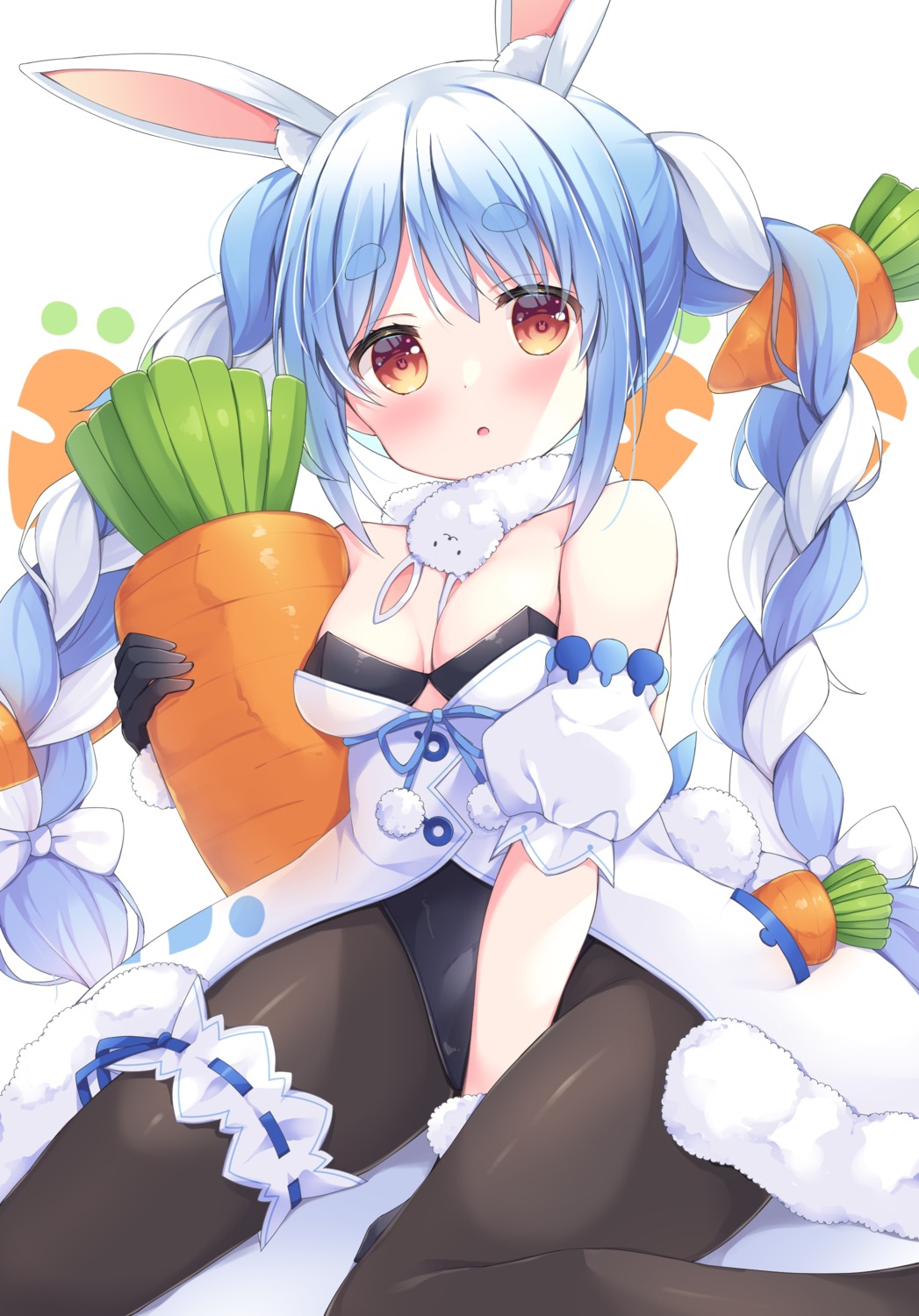 animal_ears, bunny_ears, bunny_girl, garter, hololive, no_bra, pantyhose, satsuki_yukimi