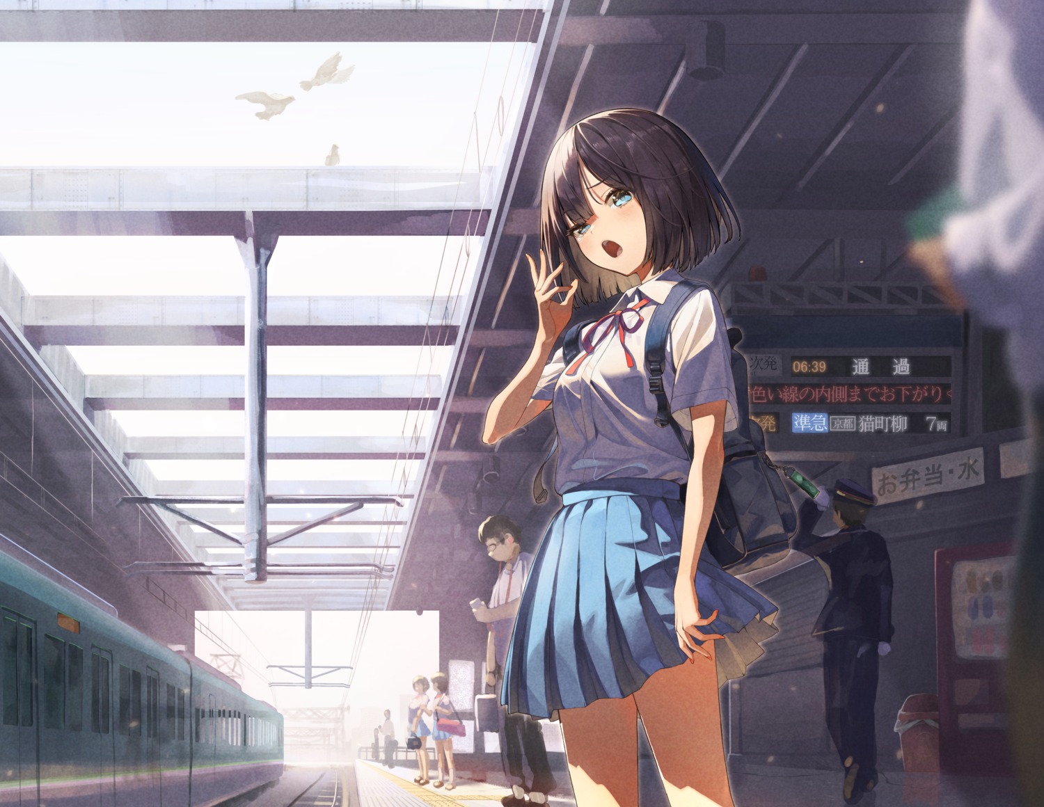 kabu_(niniko2ko), seifuku, skirt_lift, uniform