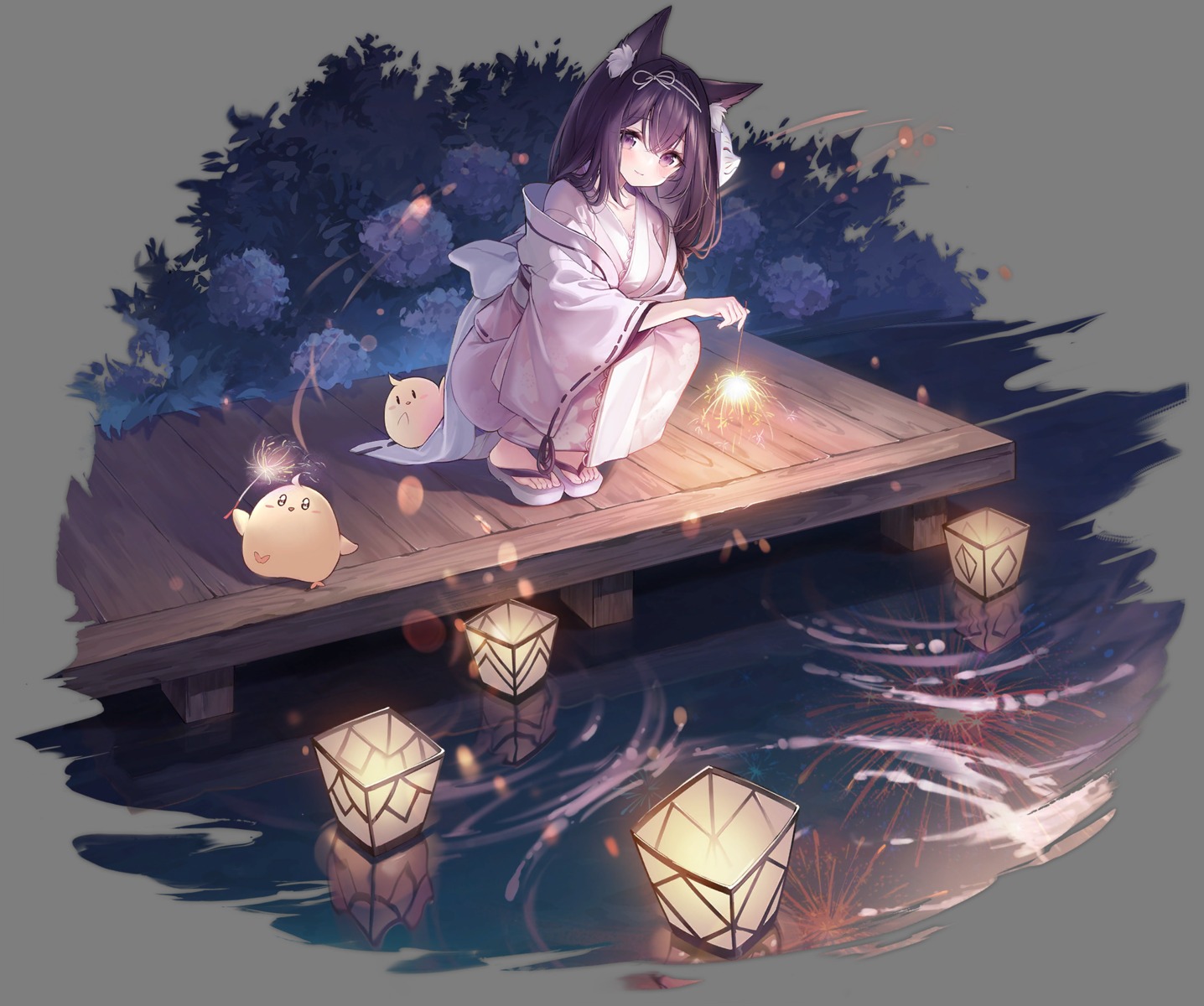 animal_ears, arashio_(azur_lane), azur_lane, manjuu_(azur_lane), tagme, transparent_png, yukata