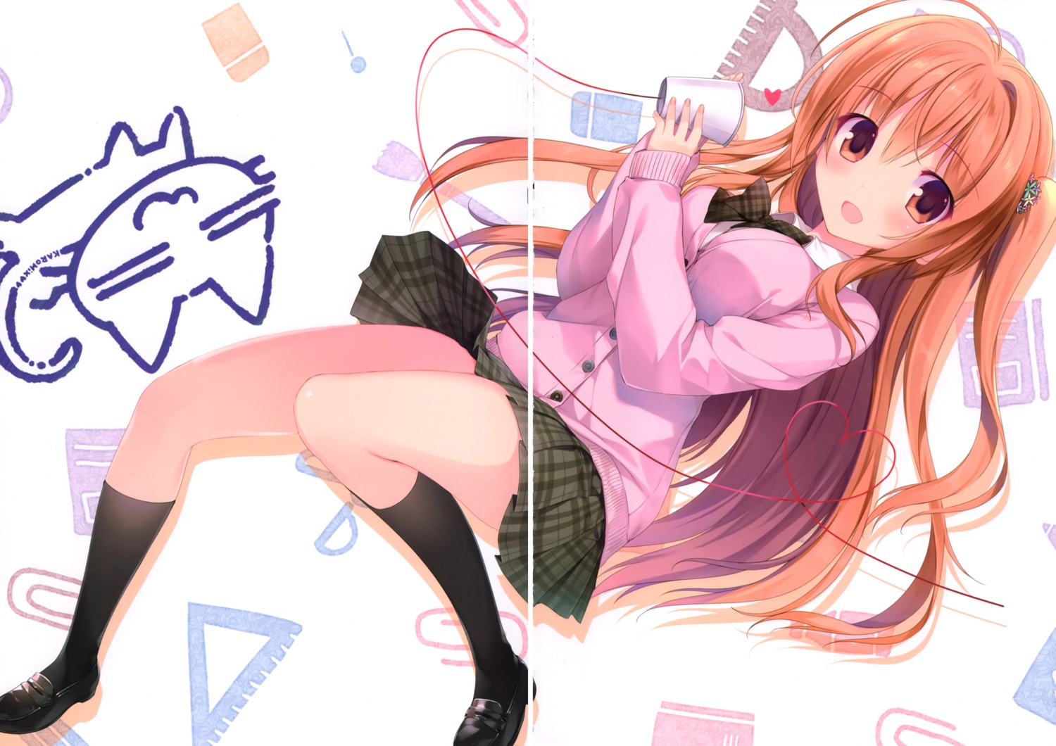 aomi_maika, fixme, karory, seifuku, skirt_lift, sweater