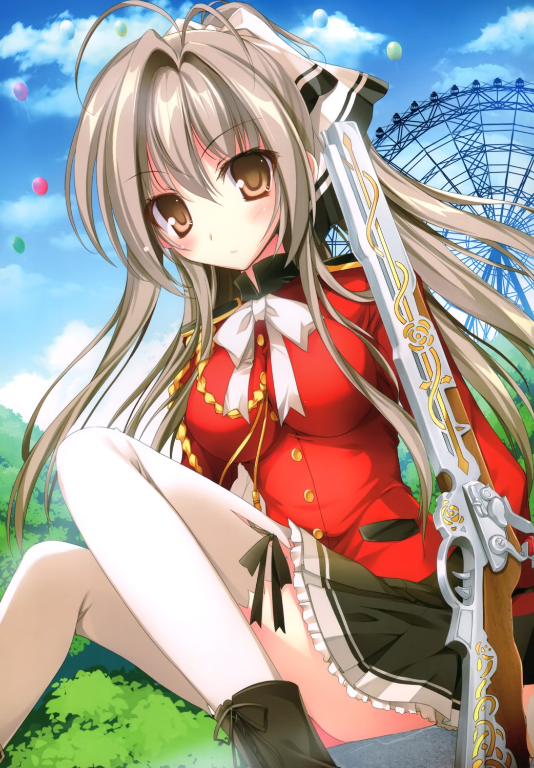 amagi_brilliant_park, gun, karory, possible_duplicate, sento_isuzu, thighhighs, uniform