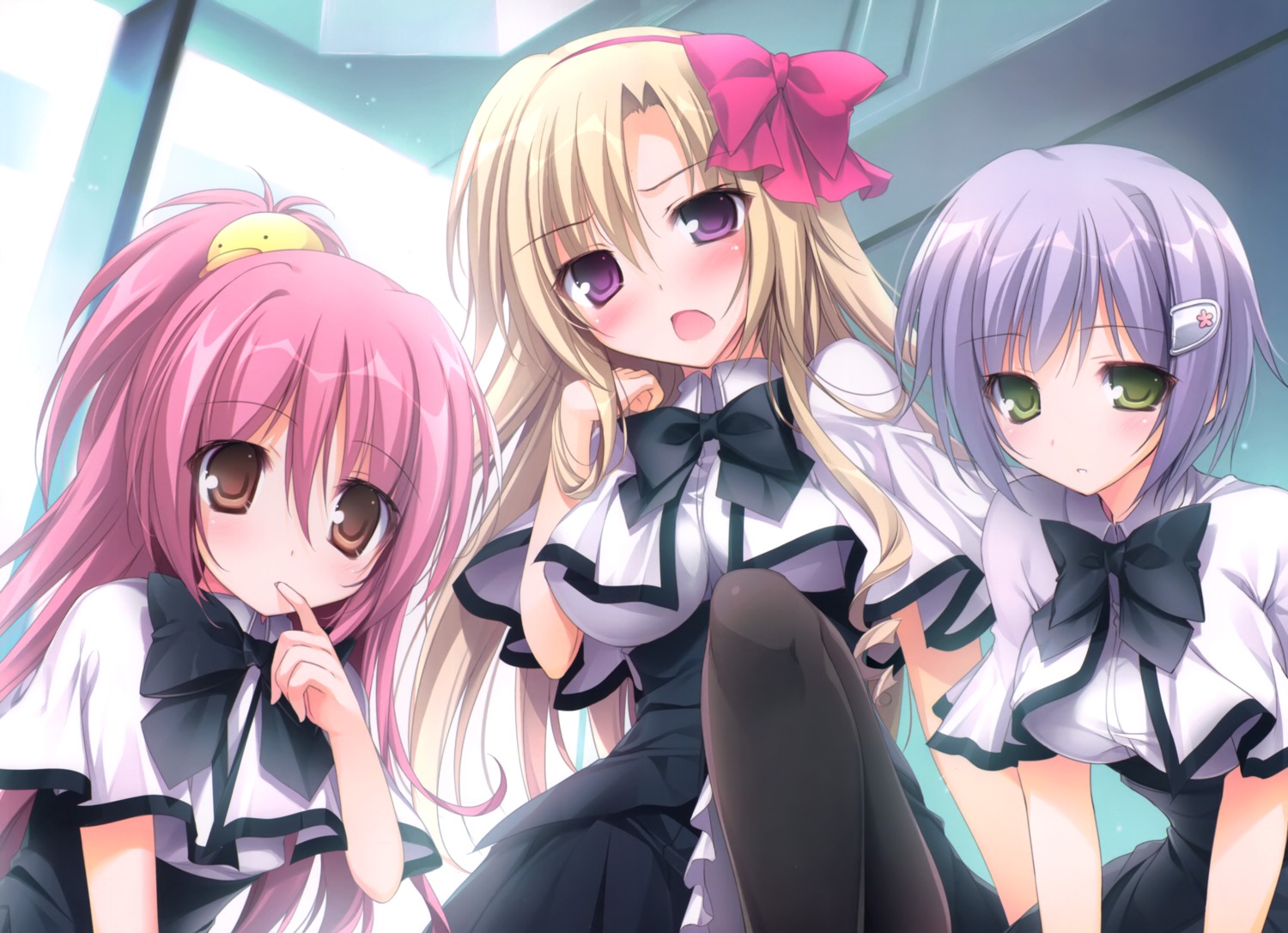 firill_crest, juuoumujin_no_fafnir, karory, lisa_highwalker, pantyhose, ren_miyazawa, seifuku, skirt_lift