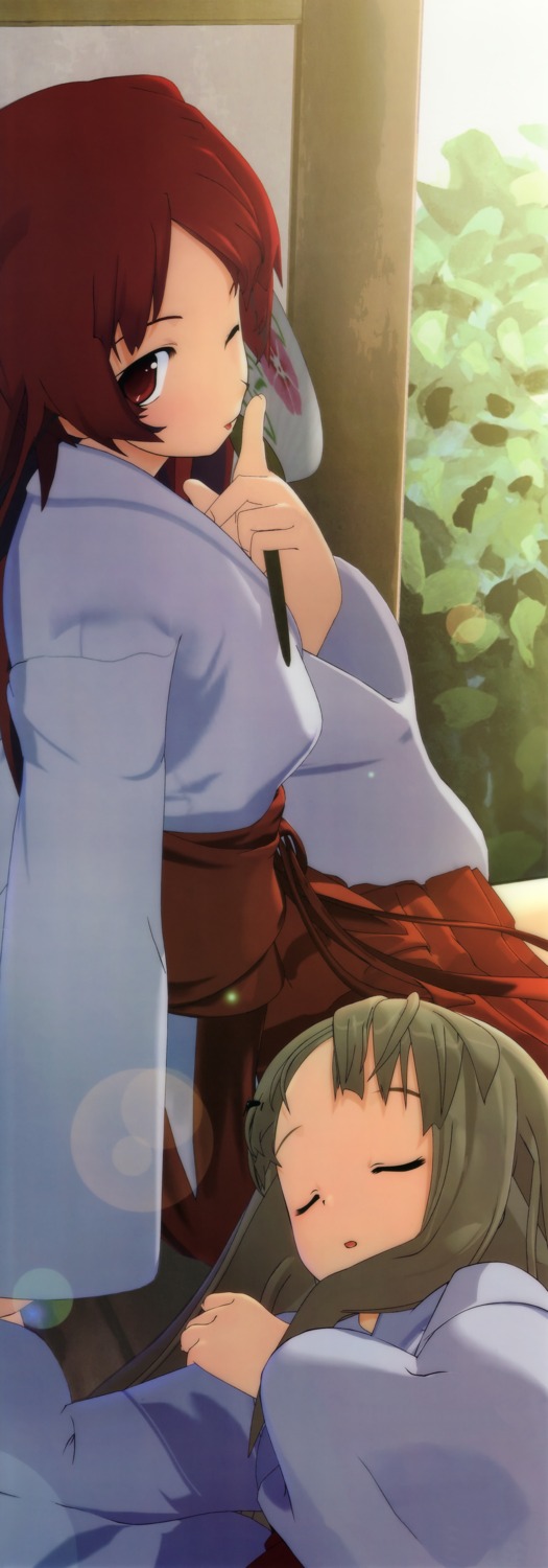 front_wing, hayama_yuu, miko, nagase_ayumu, stick_poster, timeleap