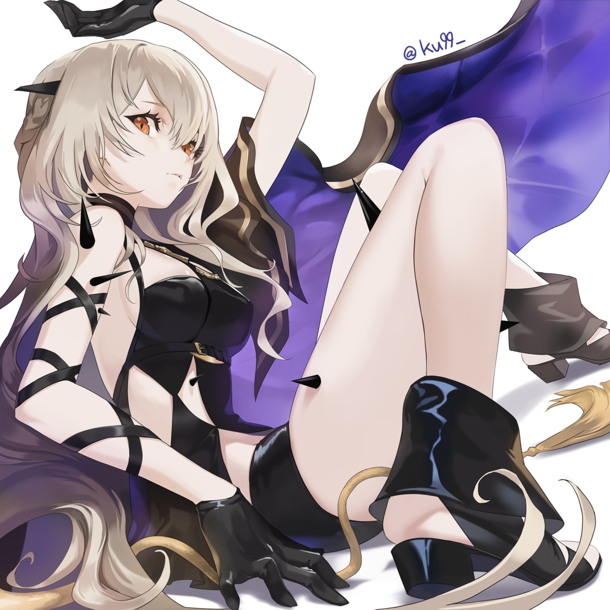 alchemy_stars, areia_(alchemy_stars), heels, ku99_(kugugu), no_bra