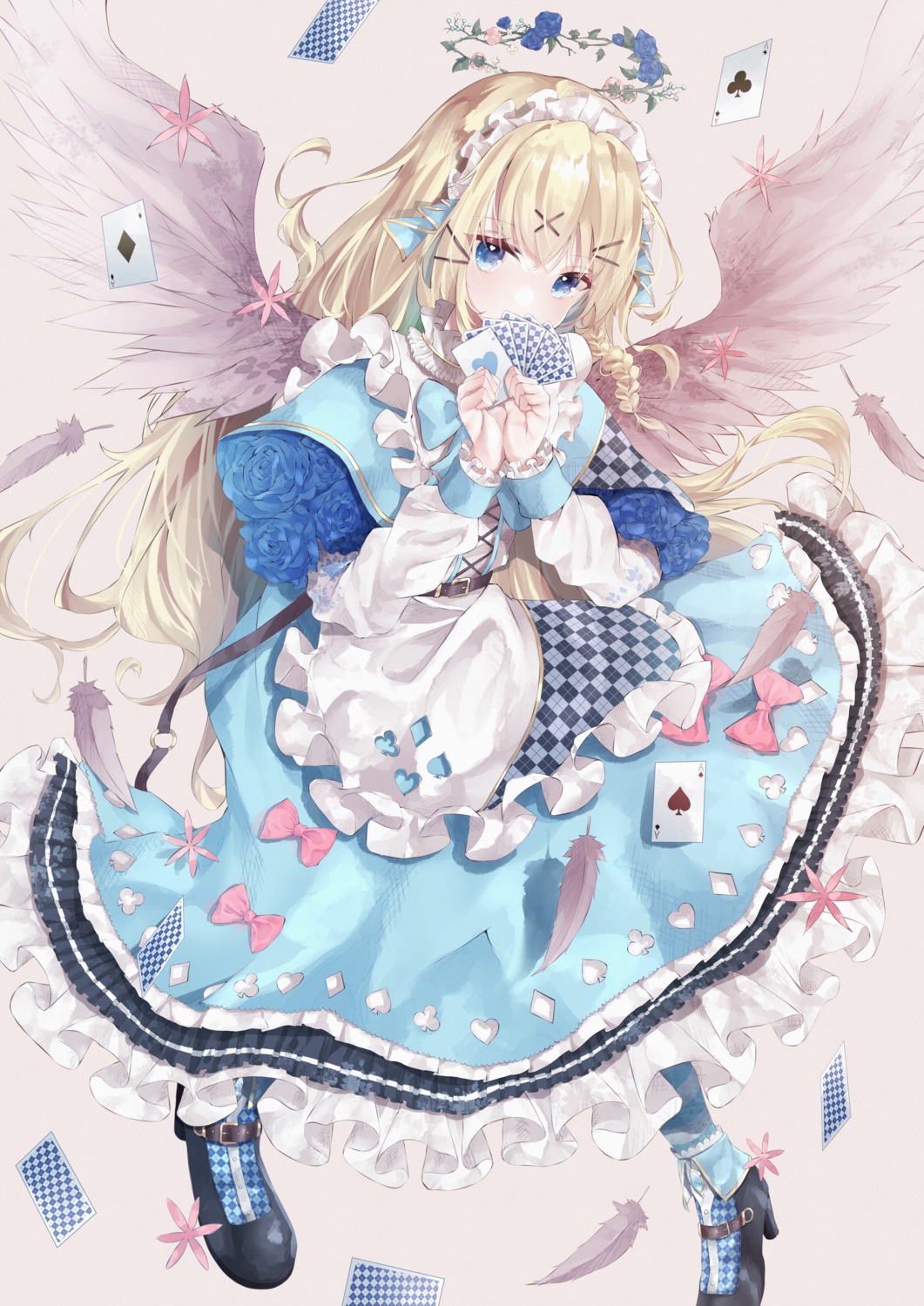 alice, alice_in_wonderland, angel, dress, heels, lolita_fashion, sena_(sena_soar), skirt_lift