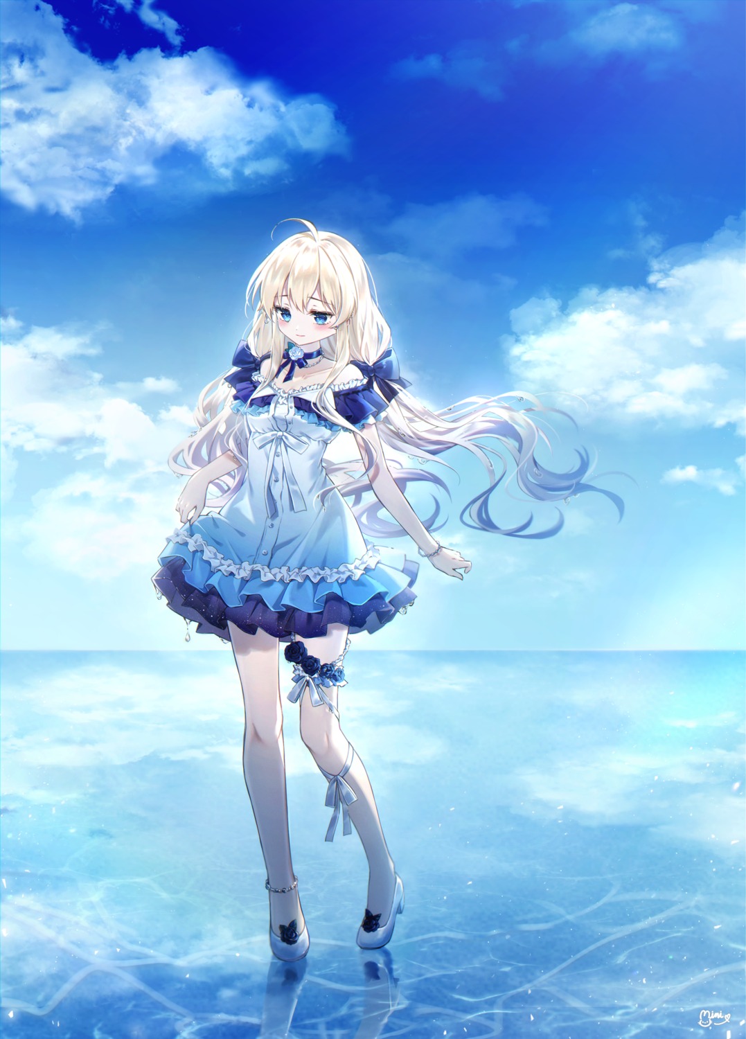 danby_merong, dress, garter, heels, skirt_lift