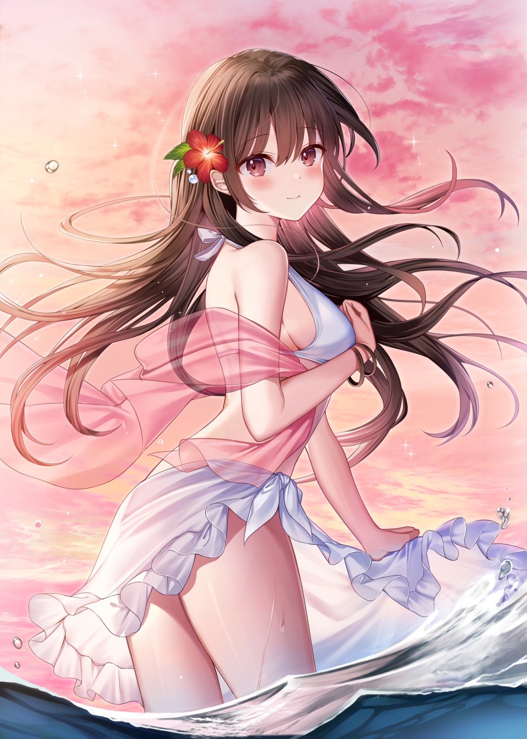 bikini, ion_(on01e), see_through, skirt_lift, swimsuits, wet