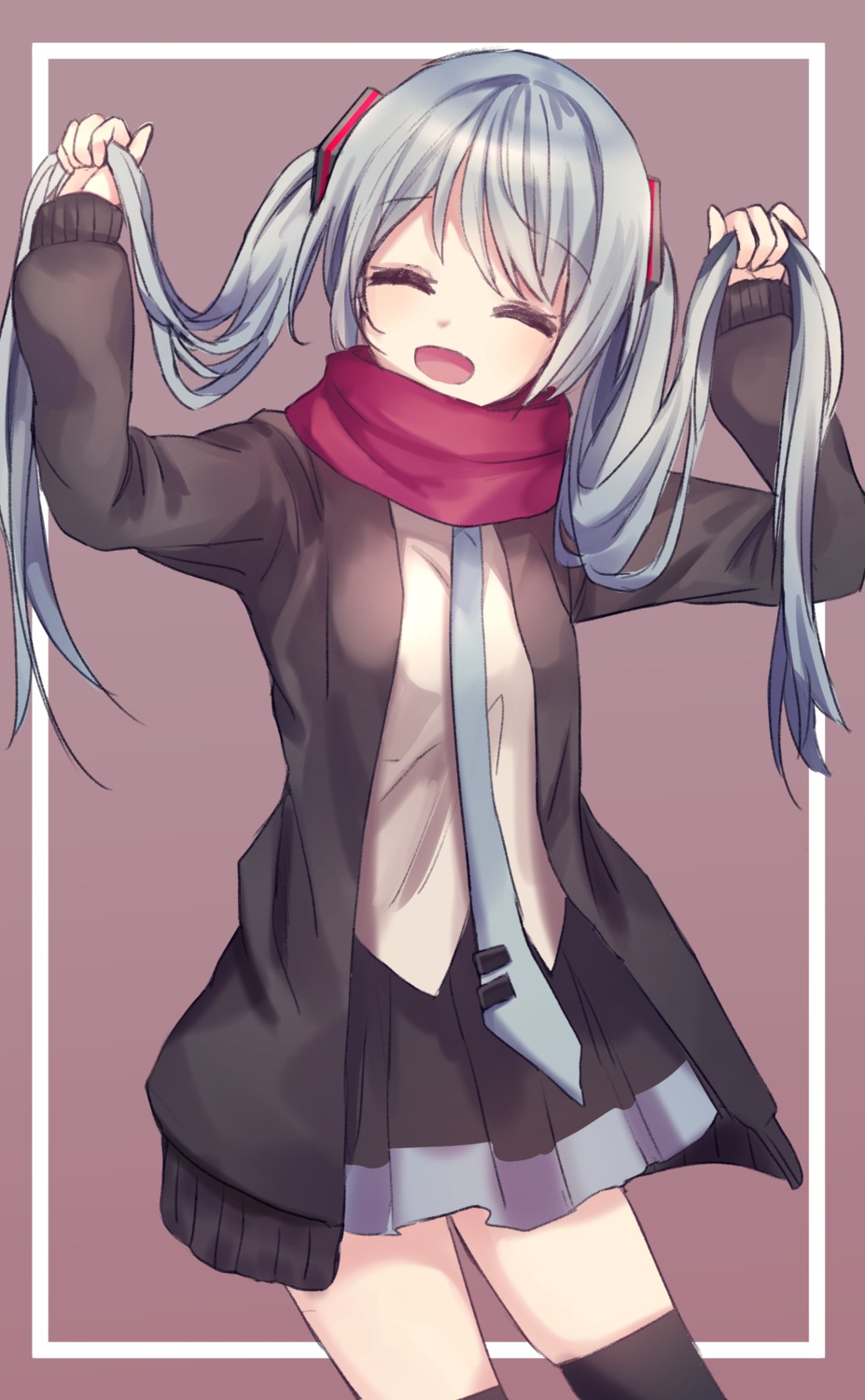 hatsune_miku, ille, sweater, thighhighs, vocaloid