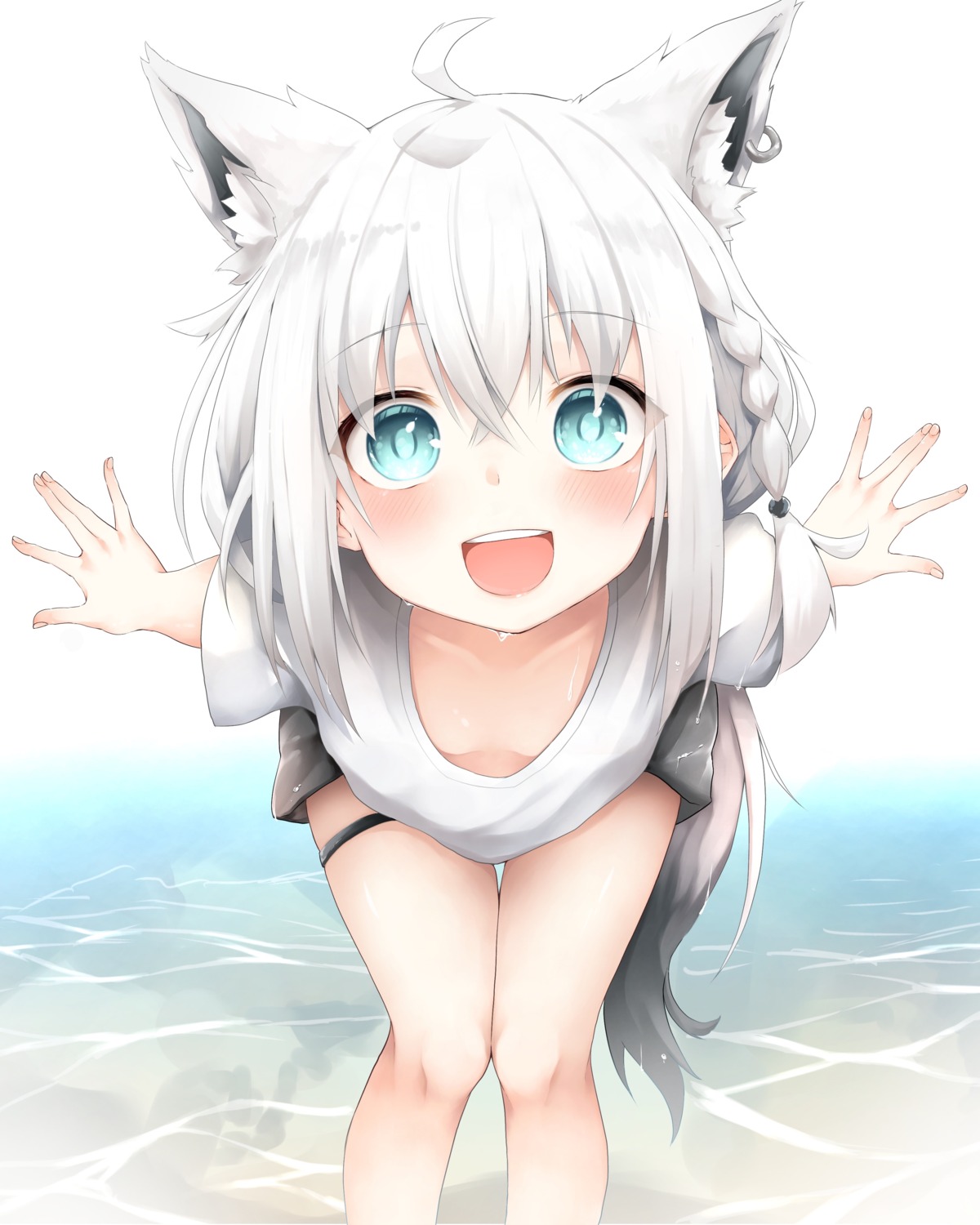 animal_ears, garter, hololive, hololive_gamers, kitsune, pepushi_drow, shirakami_fubuki, tail