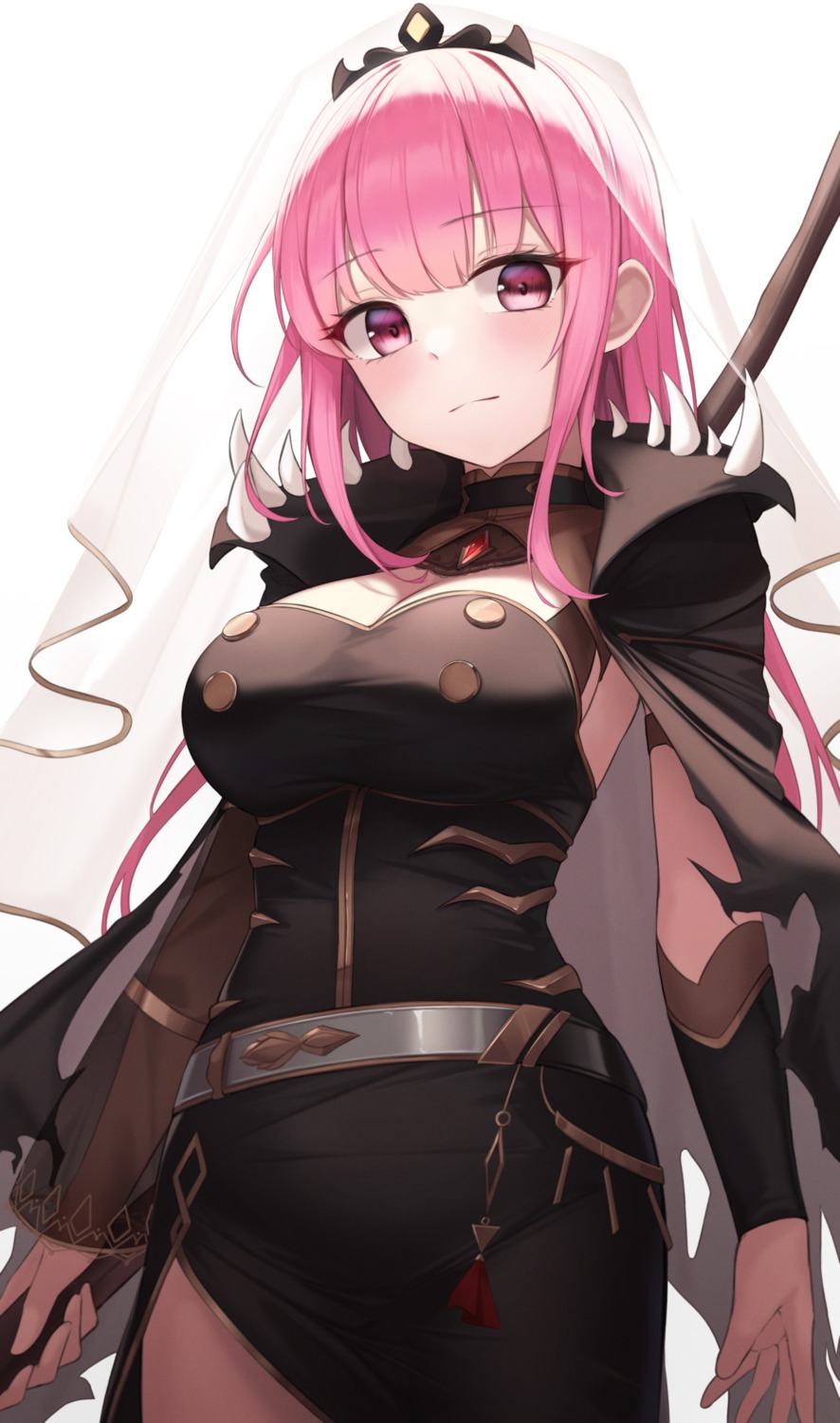 cleavage, g_home, hololive, hololive_english, mori_calliope, weapon