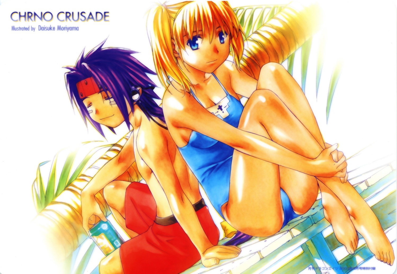 chrno_crusade, chrono, cleavage, devil, feet, moriyama_daisuke, rosette_christopher, swimsuits