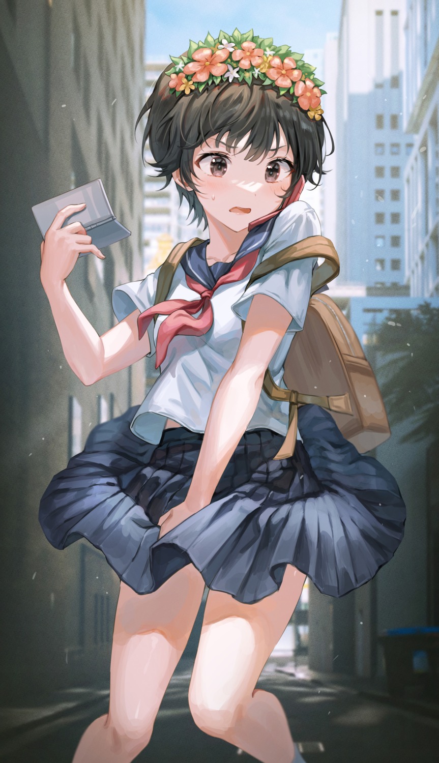 seifuku, skirt_lift, toaru_kagaku_no_railgun, toaru_majutsu_no_index, tokkyu, uiharu_kazari