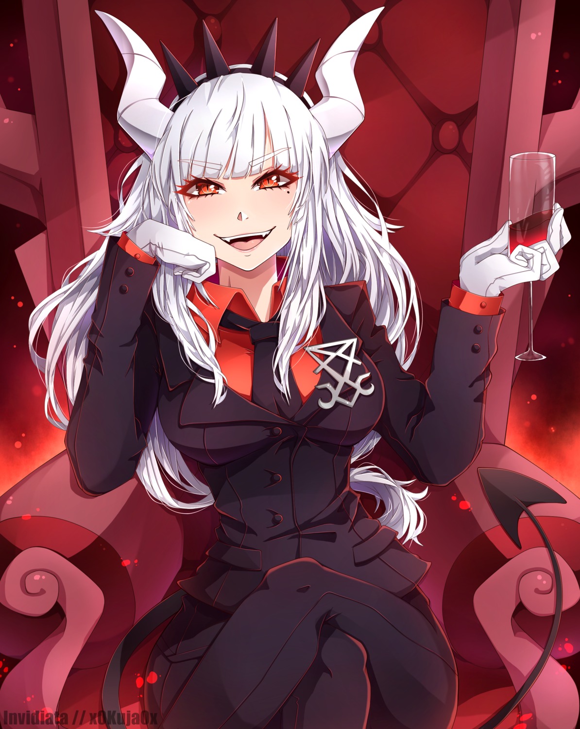 business_suit, devil, helltaker, horns, invidiata, lucifer_(helltaker), tail