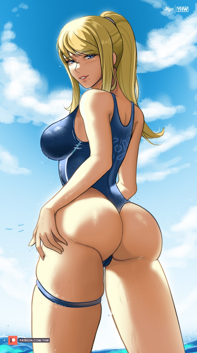 ass, garter, metroid, mystyhw, samus_aran, swimsuits