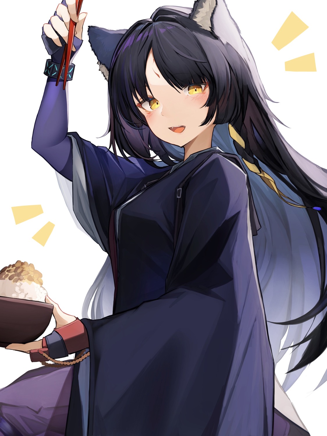 animal_ears, arknights, inumimi, japanese_clothes, saga_(arknights), tab_head