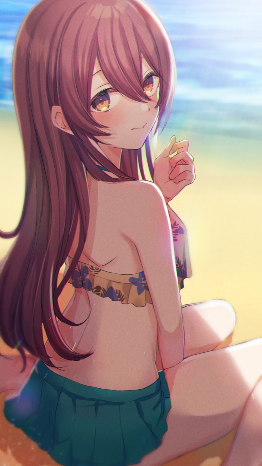 bikini_top, oosaki_tenka, skirt_lift, swimsuits, the_idolm@ster, the_idolm@ster_shiny_colors, yoi_r