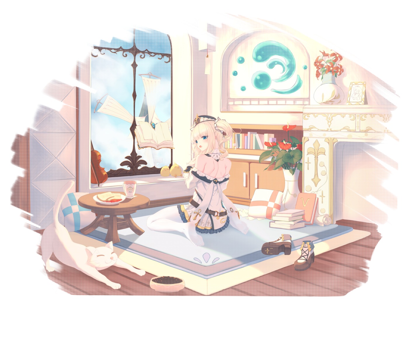 barbara_(genshin_impact), feet, genshin_impact, neko, no_bra, seelehan