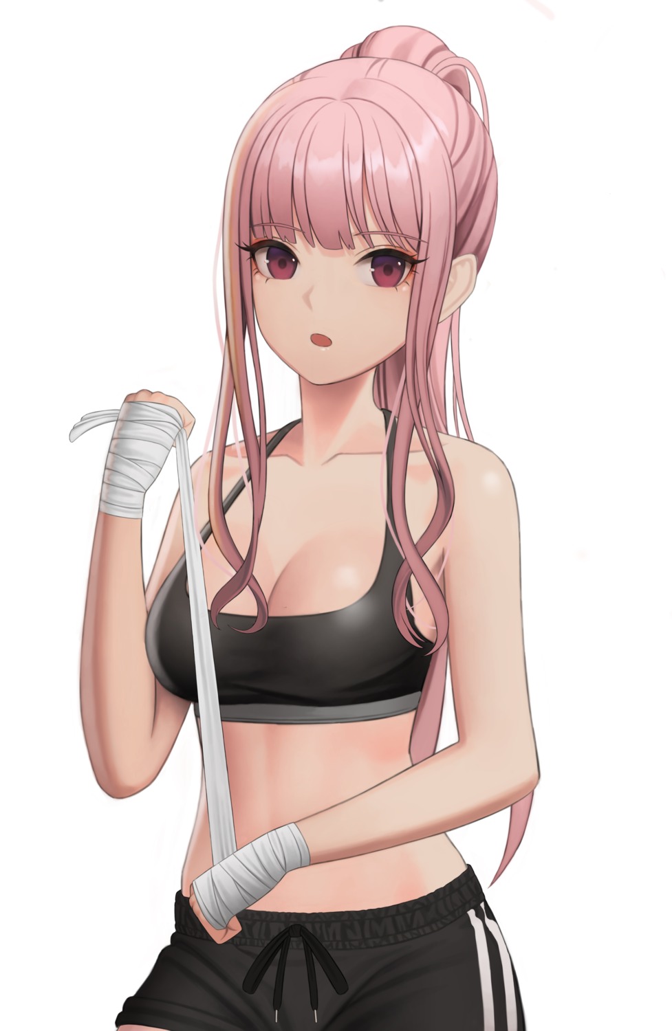 artist_revision, bandages, bra, gym_uniform, hololive, hololive_english, merrick, mori_calliope
