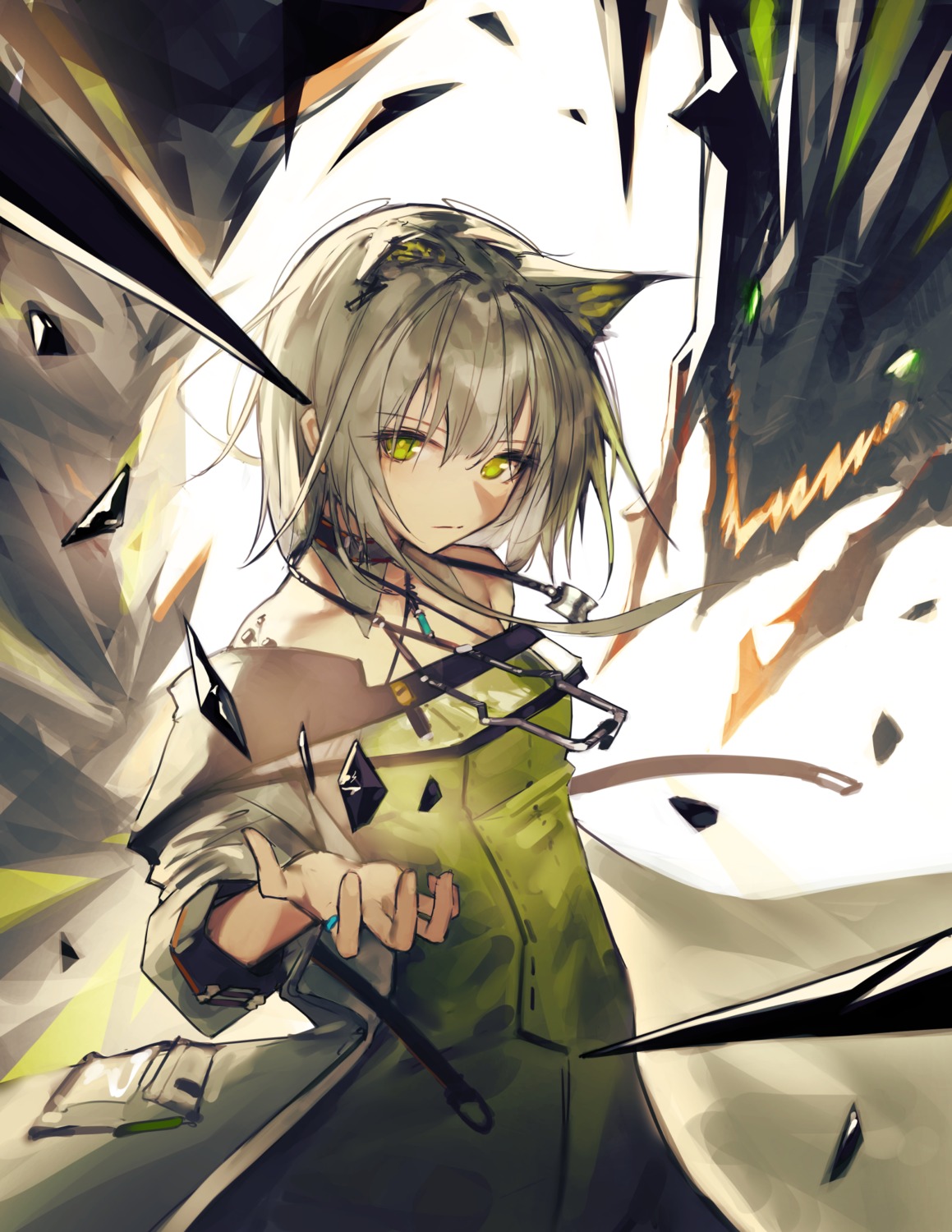 animal_ears, arknights, kal'tsit_(arknights), monster, veilrain