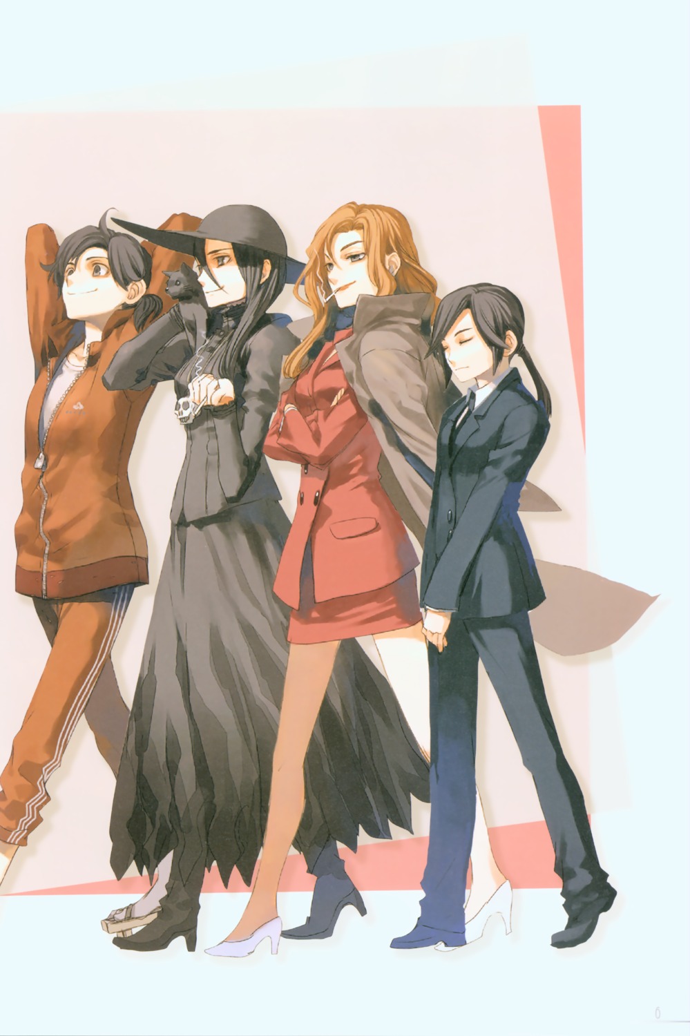 business_suit, dress, gothic_lolita, inuzuka_yayoi, juuzawa_benika, kurenai, lolita_fashion, mutou_tamaki